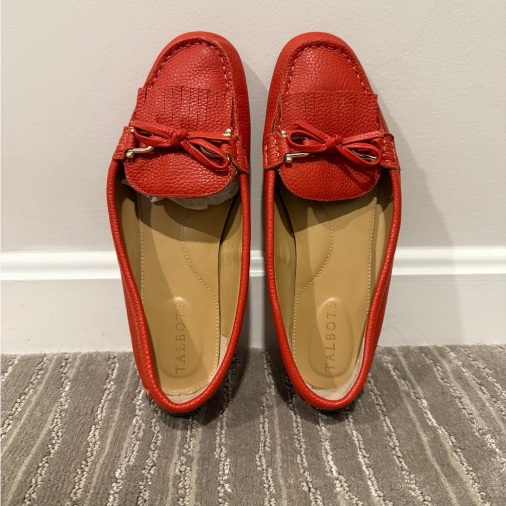 Talbots Vibrant Red Textured Loafers